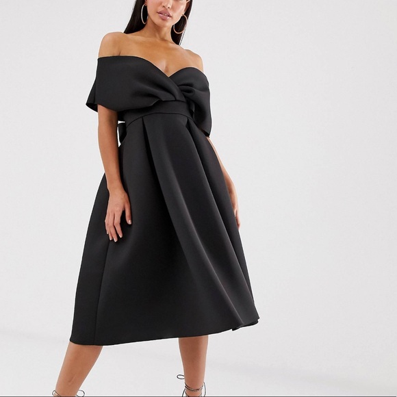 Fallen Shoulder Midi Dress - Picture 2 of 3